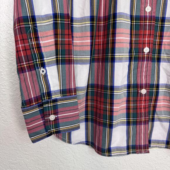 J Crew Top Womens 6 Tartan Plaid Classic Poplin Shirt Button Up Holiday Preppy - Picture 7 of 11